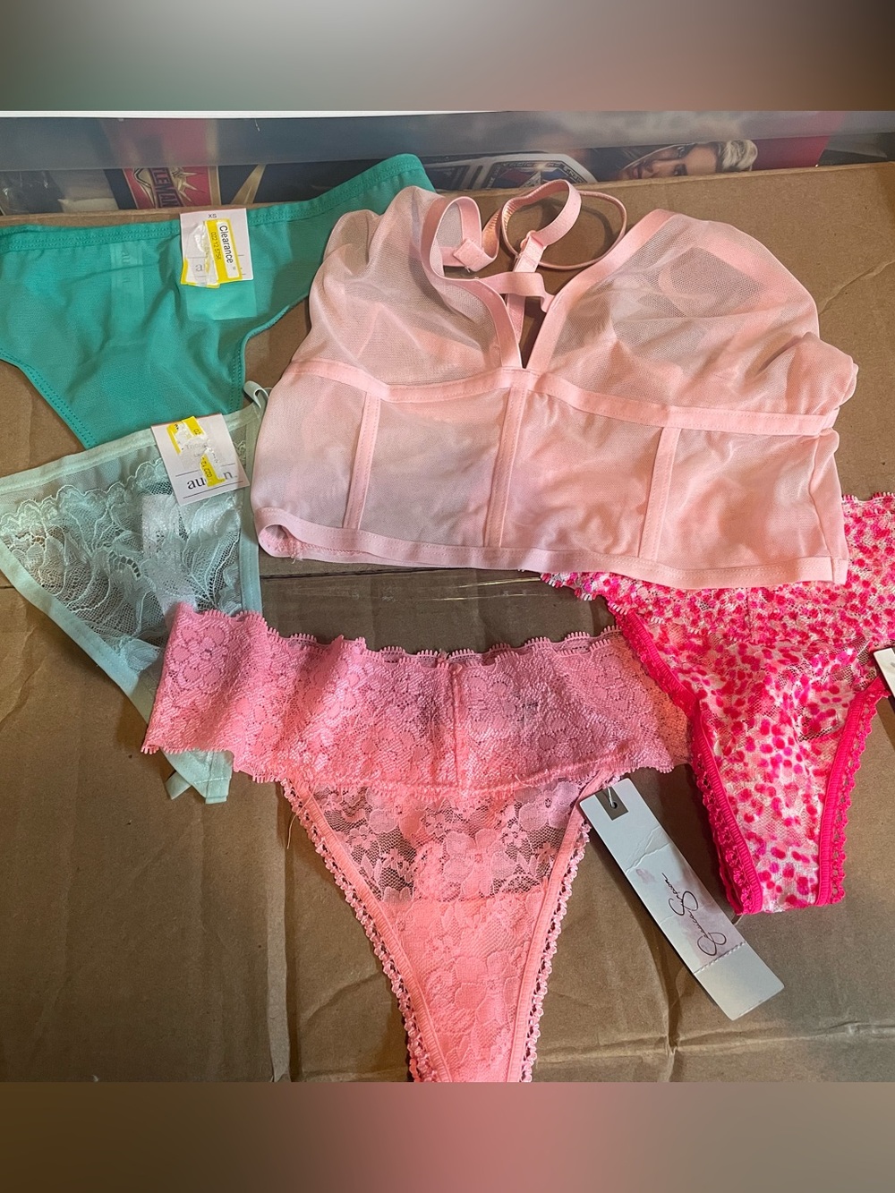 Mesh Bralette with Assorted Thongs